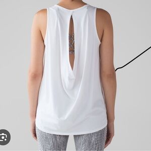 Lululemon White Low Key Tank
